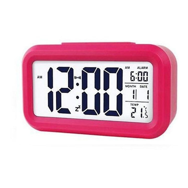 Digital Alarm Clock Smart Bedside Night Light With Temperature Snooze Lcd Digit Display Image 7