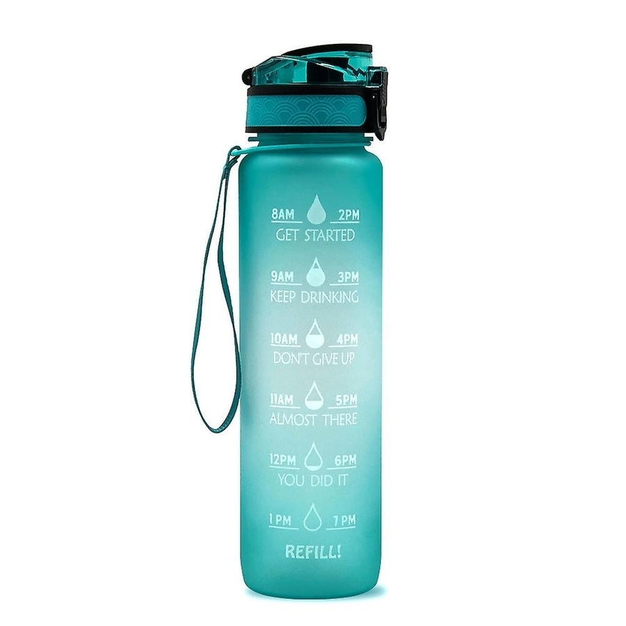 Sports Water Bottle With Time Marker Bpa Free Water Jug 1000ml Image 1