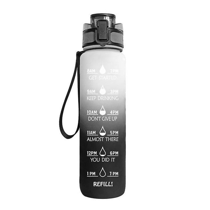 Sports Water Bottle With Time Marker Bpa Free Water Jug 1000ml Image 1