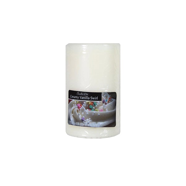 Candle-Lite Candles Vanilla Swirl Pillar 2.75x4 Cotton Wick Essential Oils Image 1