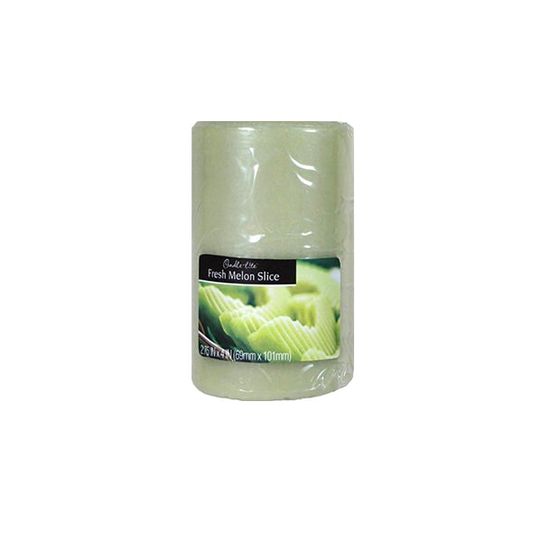 Candle-Lite Pillar Candle Fresh Melon Slice 2.75x4 Cotton Wick Essential Oils Image 1