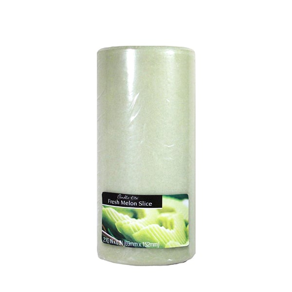 Candle-Lite Fresh Melon Slice Pillar Candle 2.75x6 Cotton Wick Essential Oils Image 1