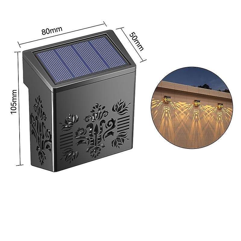 Solar Outdoor Wall Light Courtyard Garden Decoration Wall Lamp Waterproof Hollow Fence Lights Image 2