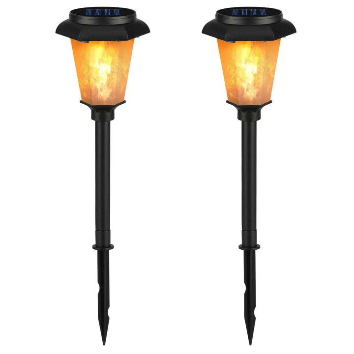 2Pcs Solar Flame Torch Light IP65 Waterproof Flickering Flame Stake Lamp Decorative Landscape Lamp For Garden Path Yard Image 1