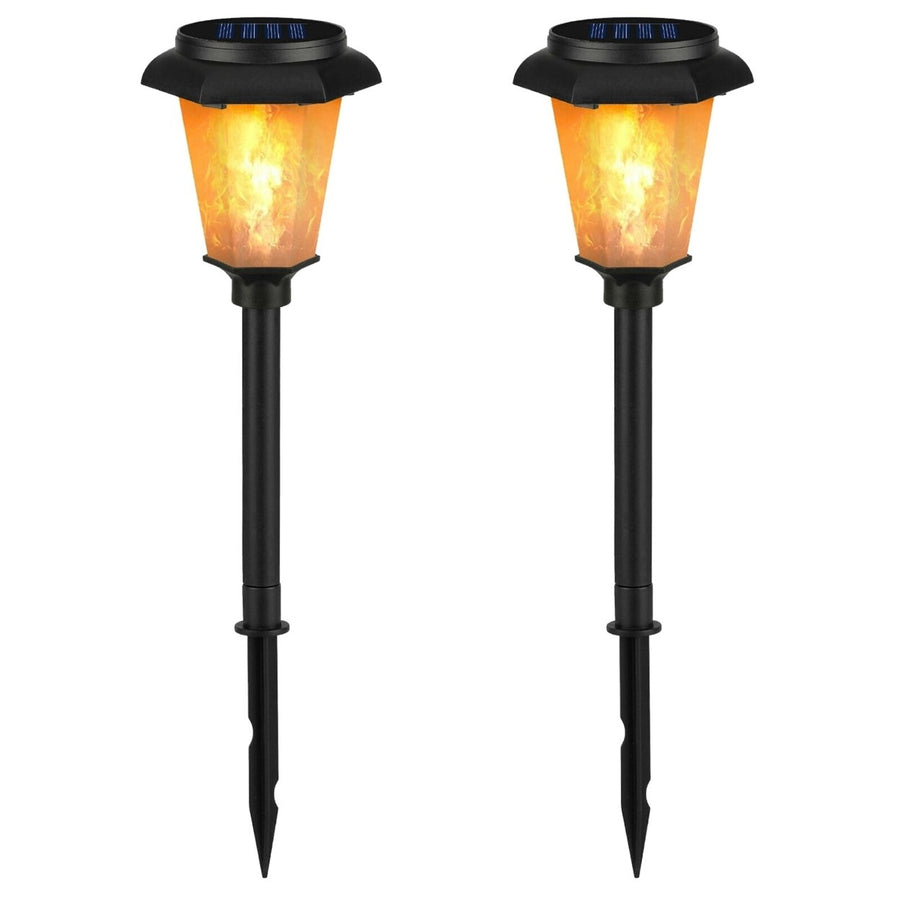 2Pcs Solar Flame Torch Light IP65 Waterproof Flickering Flame Stake Lamp Decorative Landscape Lamp For Garden Path Yard Image 1