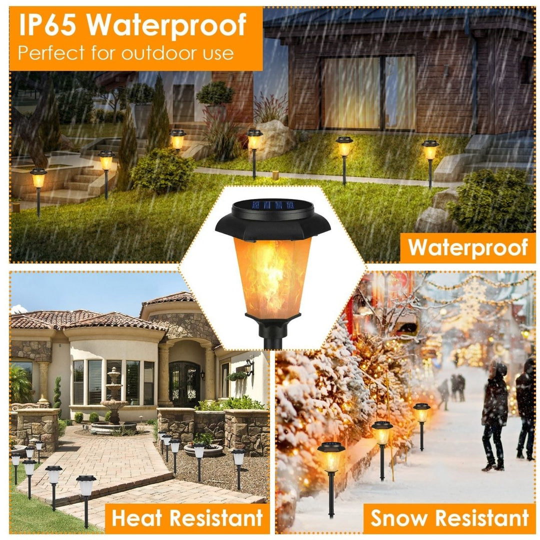 2Pcs Solar Flame Torch Light IP65 Waterproof Flickering Flame Stake Lamp Decorative Landscape Lamp For Garden Path Yard Image 4