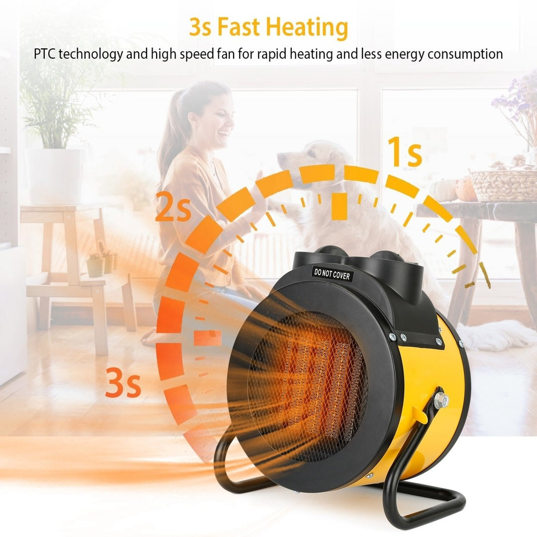 1500W Portable Electric Space Heater Adjustable Temp PTC Ceramic Quiet Yellow Image 3