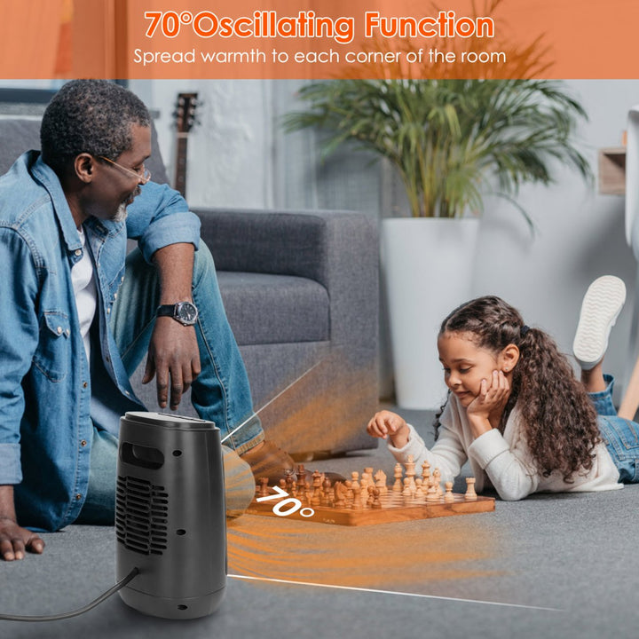 1500W 70 Oscillating Portable Electric Space Heater Personal Fan Tip Over and Overheat Protection Ceramic Heater for Image 3