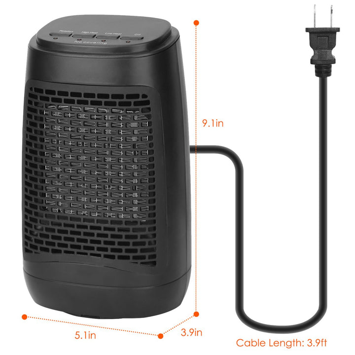 1500W 70 Oscillating Portable Electric Space Heater Personal Fan Tip Over and Overheat Protection Ceramic Heater for Image 8