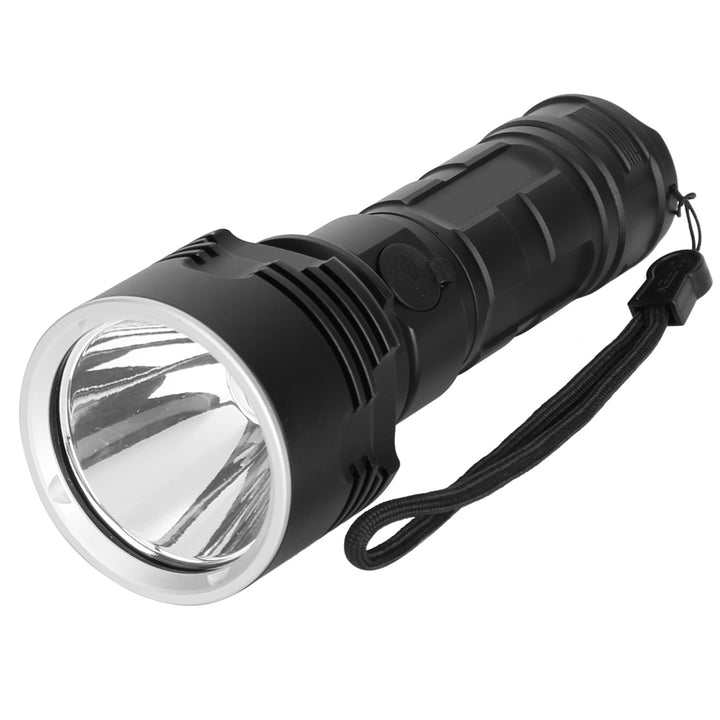 50000LM LED Flashlight Rechargeable IP44 Waterproof 3 Modes USB Black Torch Image 1