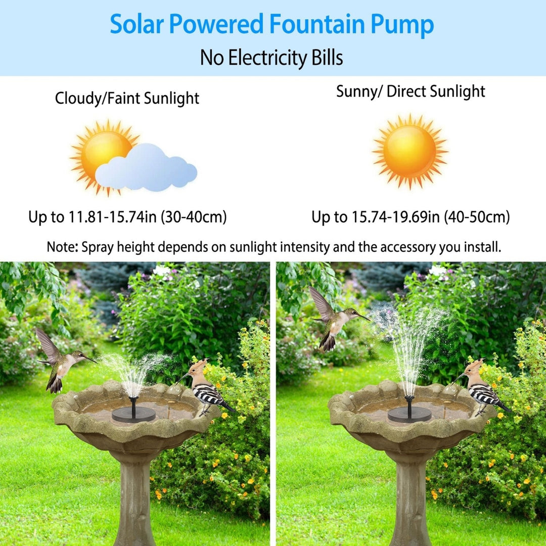 Solar Powered Fountain Pump Floating Bird Bath Pond Pump 6 Nozzles For Aquarium Garden Backyard Pond Pool Outdoor Image 3