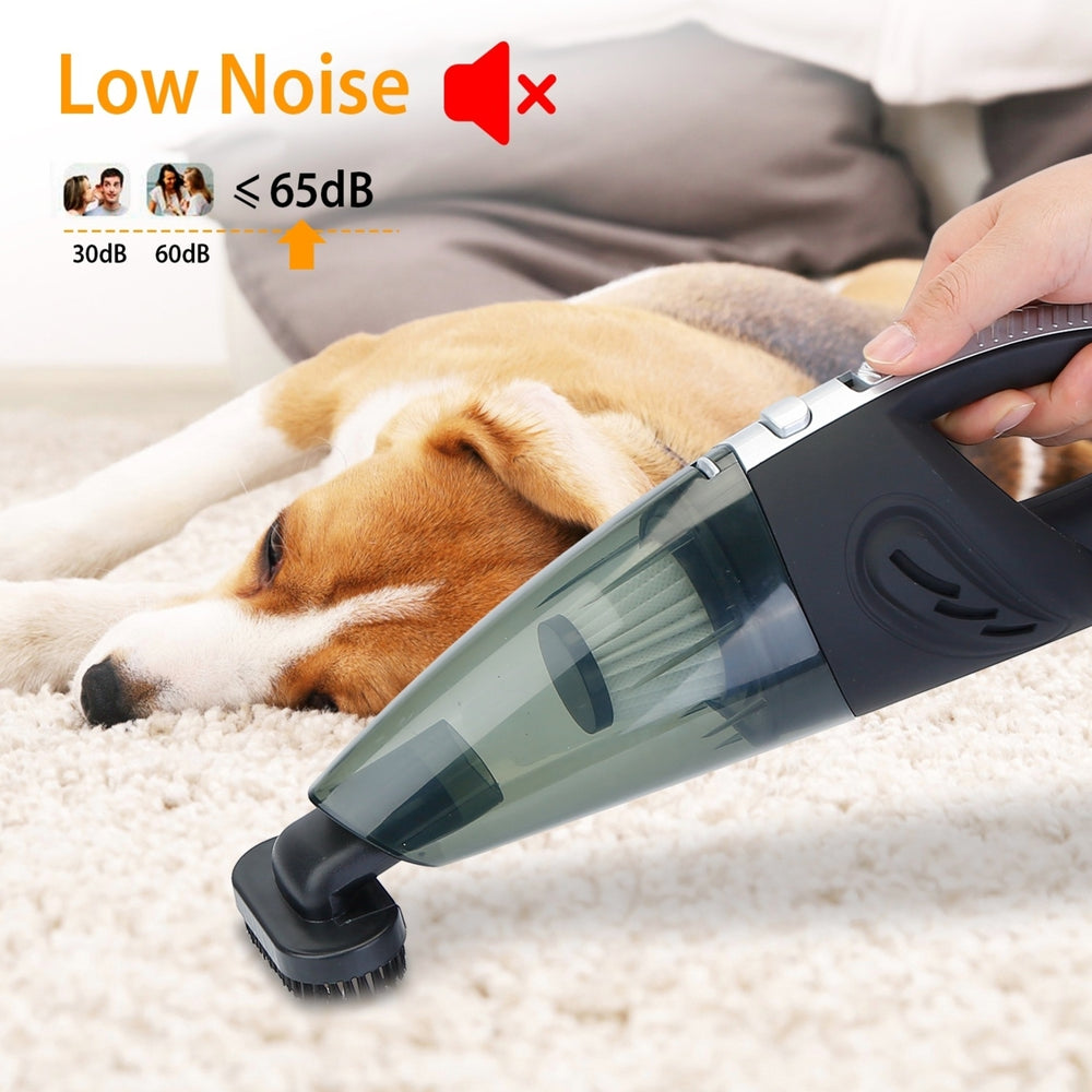 Cordless Handheld Car Vacuum Cleaner 4800PA Rechargeable Portable Black 2000mAh Image 2