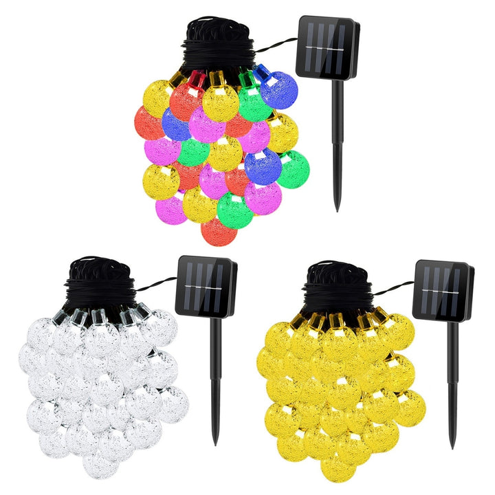 Globe String Solar Lights 30 Ball LED Fairy Lights Waterproof 8 Modes 20ft Image 1