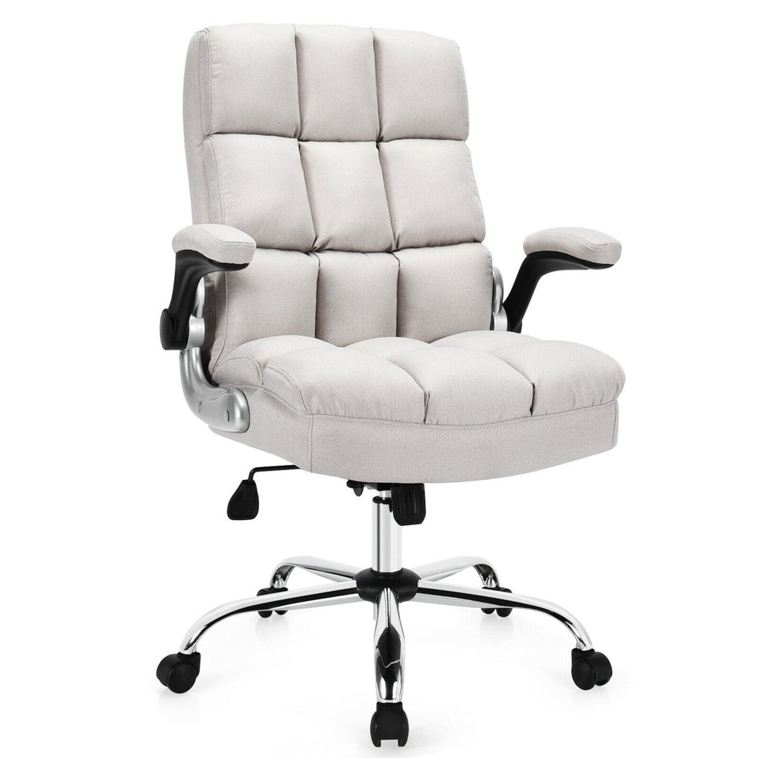 High Back Big and Tall Office Chair Adjustable Swivel w/Flip-up Arm Image 4