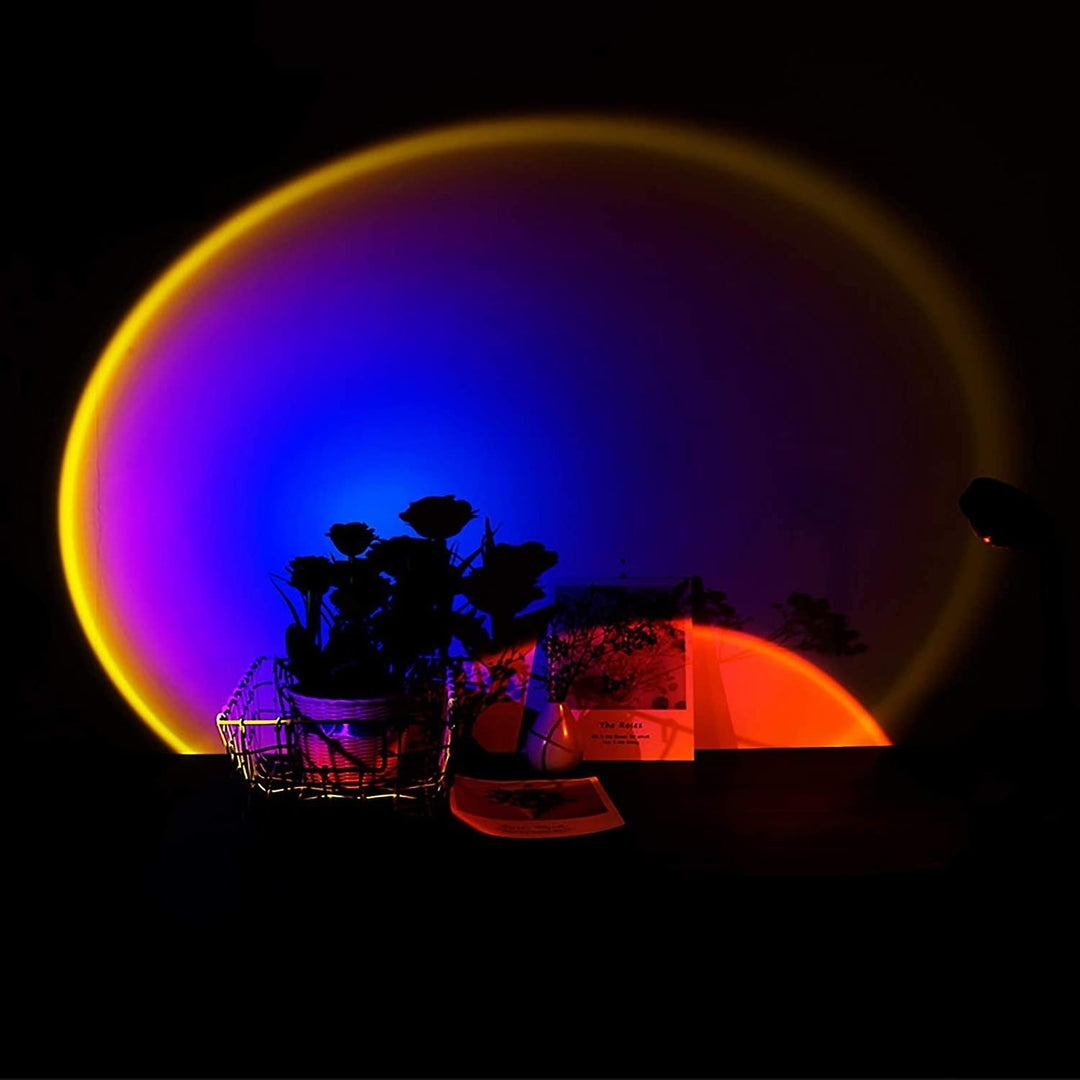 Led Sunset Projector Lamp 90 Degree Rotation Rainbow Sun Night Light Image 6