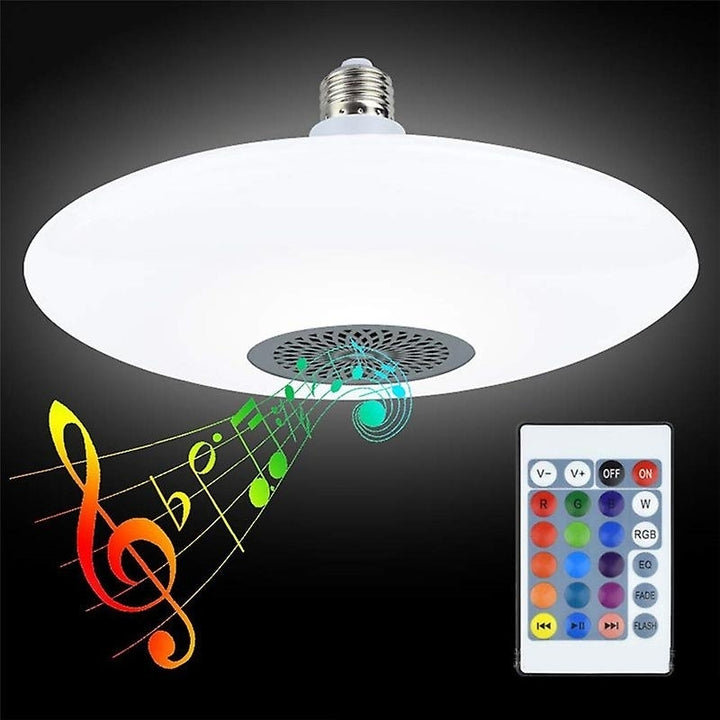 Music Ceiling Light Rgb Colour Changing Led Lamp With Bluetooth Speaker Remote Control Image 3