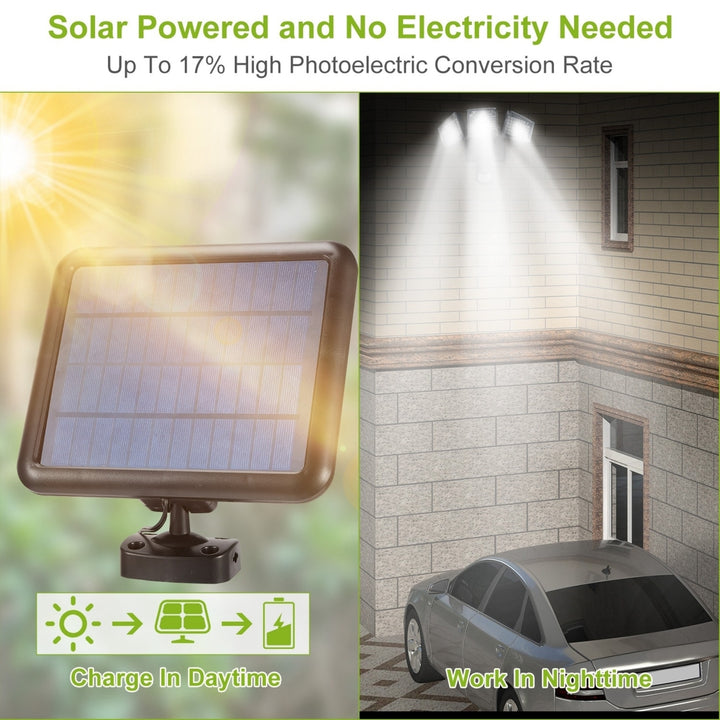 Solar Security Lights Outdoor 188 LEDs 1600lm Motion Sensor Waterproof 3 Heads Image 2