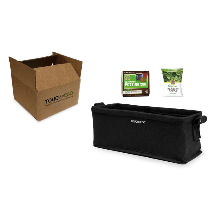 Organic Herb Planter Box Kits With Soil Block - Basil, Parsley or Oregano Image 1