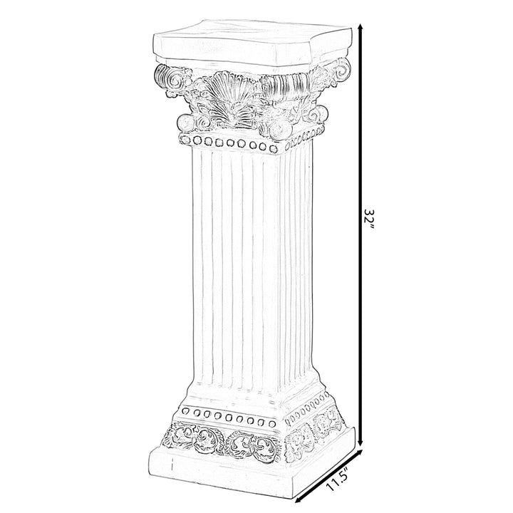 Fiberglass White and Gold Plinth Roman Style Column Ionic Piller Pedestal Vase Stand for Wedding or Party, Living Room, Image 9