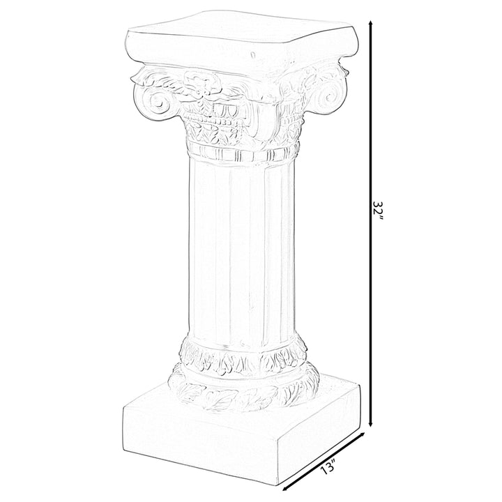 Roman Ionic Pedestal Stand White Fiberglass Column 27 32 41 49 Inch Decor Image 9