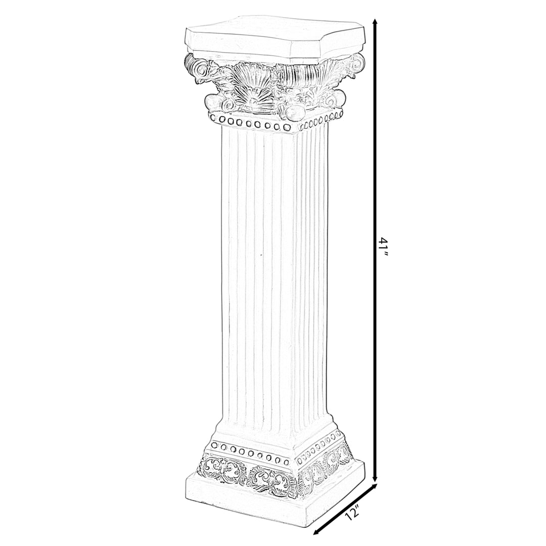 Fiberglass White and Gold Plinth Roman Style Column Ionic Piller Pedestal Vase Stand for Wedding or Party, Living Room, Image 10