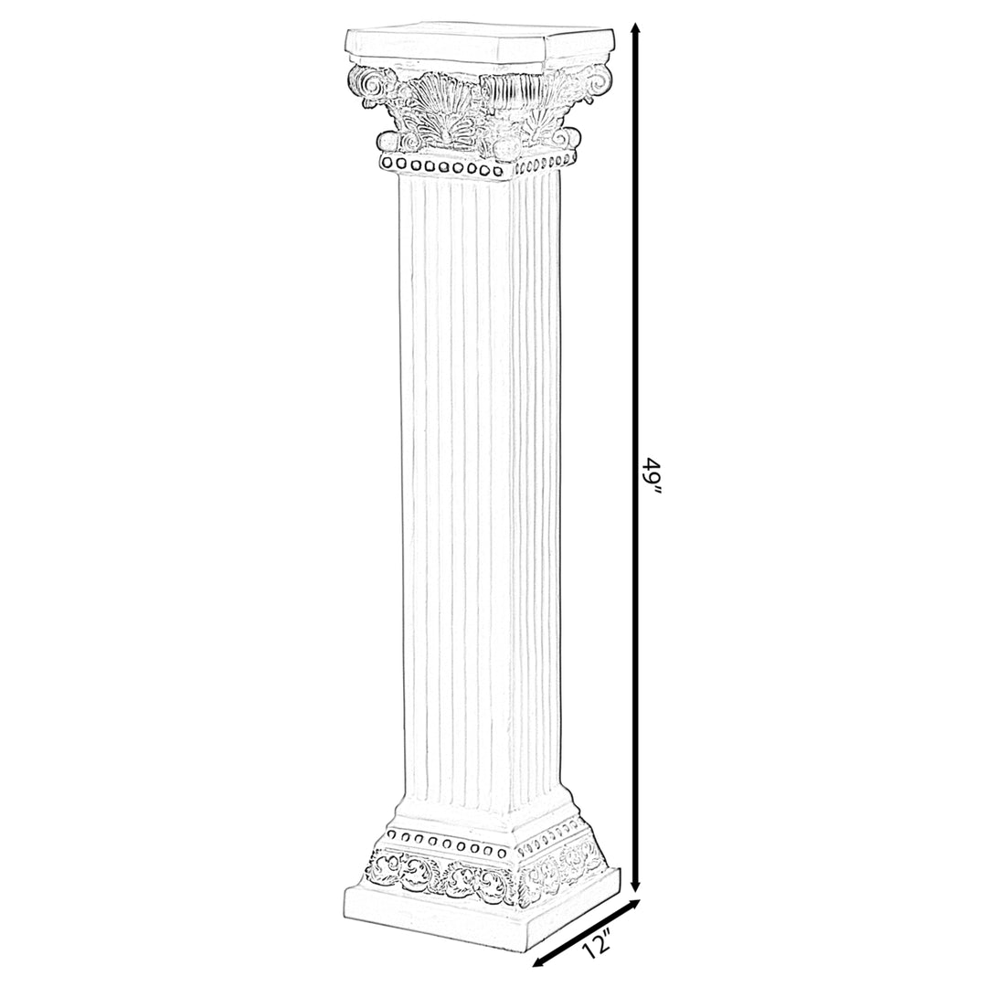 Fiberglass White and Gold Plinth Roman Style Column Ionic Piller Pedestal Vase Stand for Wedding or Party, Living Room, Image 11