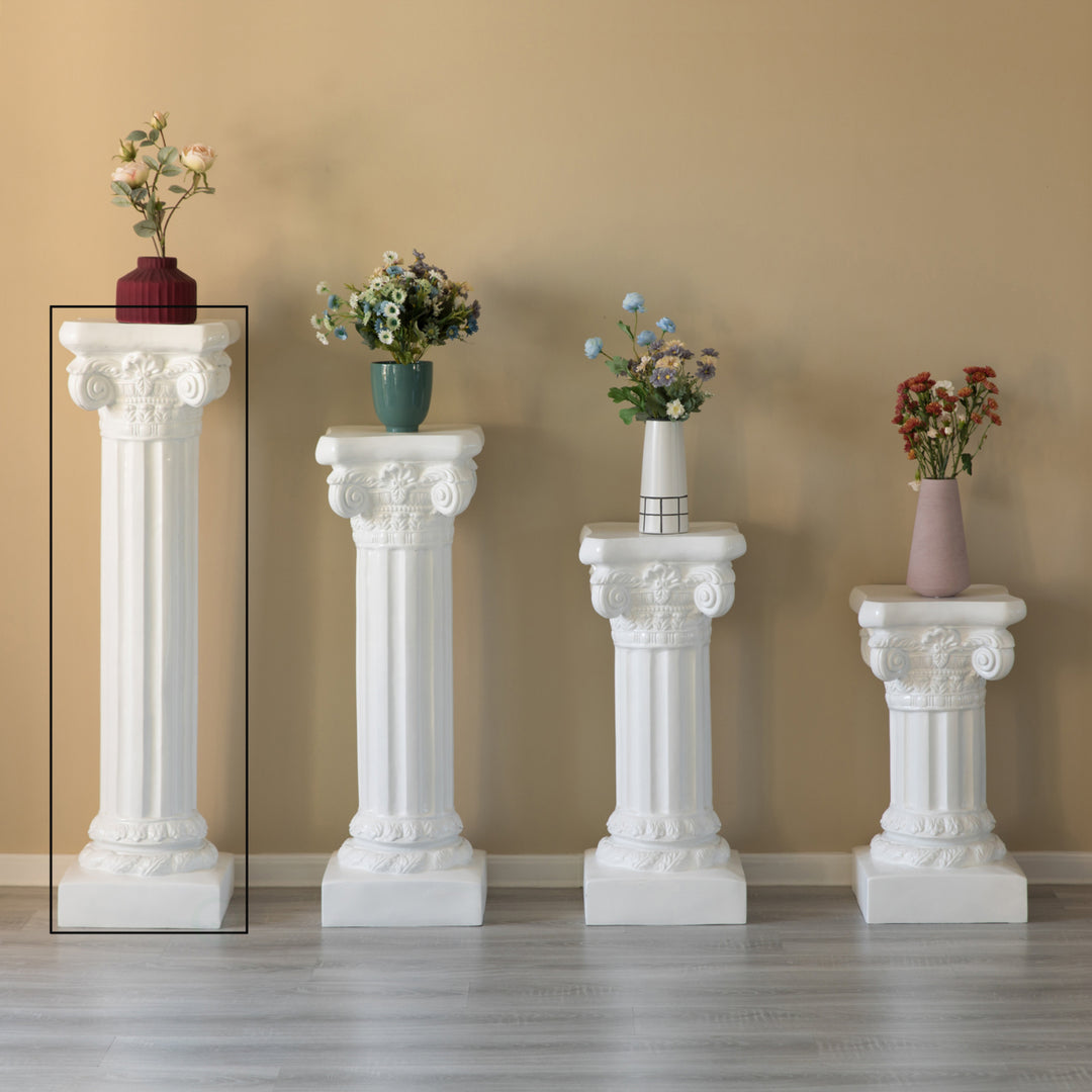 Fiberglass White Plinth Roman Style Column Ionic Piller Pedestal Vase Stand for Wedding or Party, Living Room, or Dining Image 12