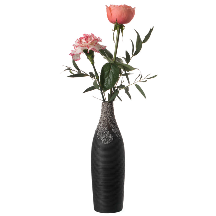 Modern Decorative Ceramic Table Vase Ripped Design Bottle Shape Flower Holder Image 11