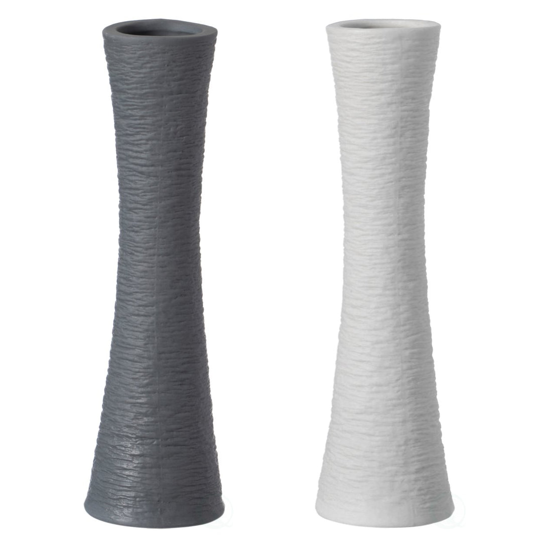 Contemporary Ceramic Textured Slim Hourglass Shape Table Vase Flower Holder Image 7
