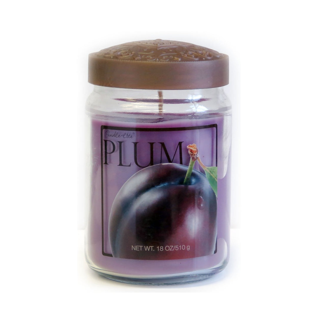 Candle-Lite Jar Candle Plum Scent 510g Essential Oils Aromatherapy Image 1