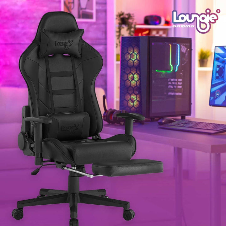 Benito Game Chair-Swivel, Adjustable Back Angle, Seat Height and Armrest-360 Degree Rotation-Neck Support, Lumbar Image 3