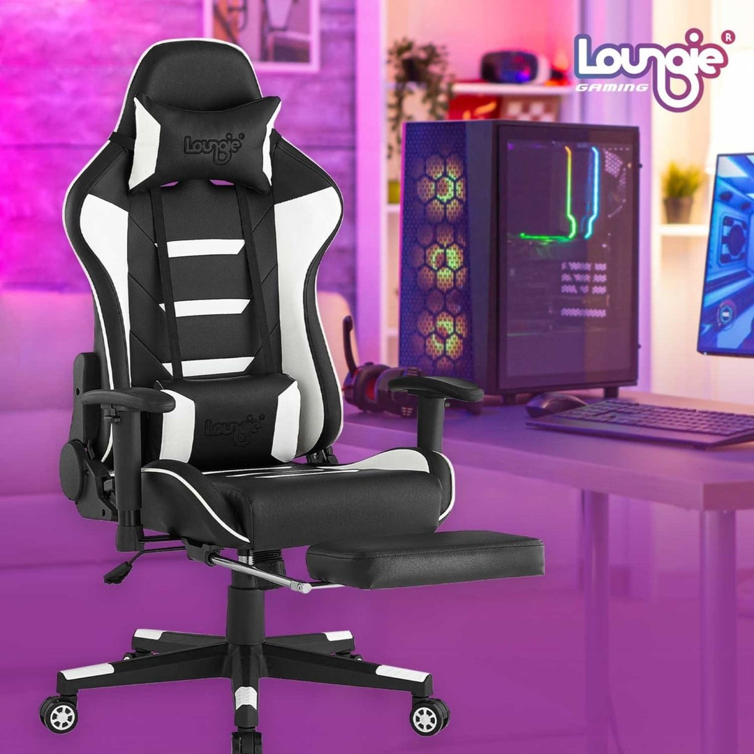 Benito Game Chair-Swivel, Adjustable Back Angle, Seat Height and Armrest-360 Degree Rotation-Neck Support, Lumbar Image 4