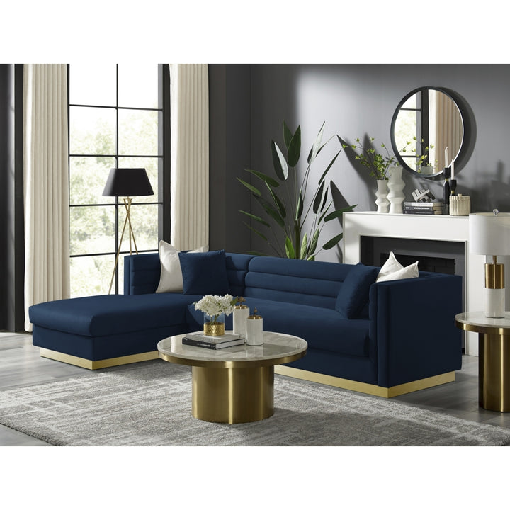 Aja Sofa-Upholstered-Sectional-Metal Base, Square Arms-Horizontal Channel Tufting Image 3