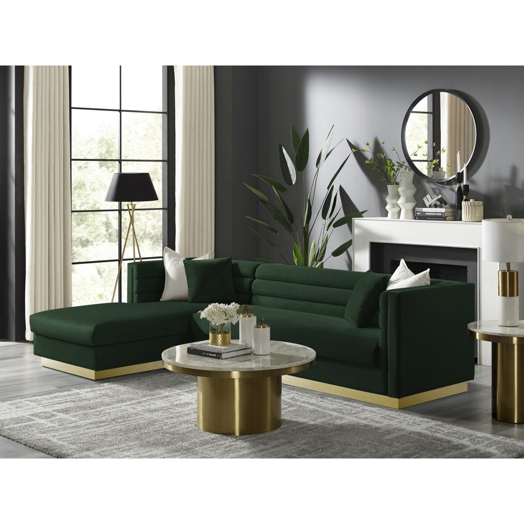 Aja Sofa-Upholstered-Sectional-Metal Base, Square Arms-Horizontal Channel Tufting Image 4