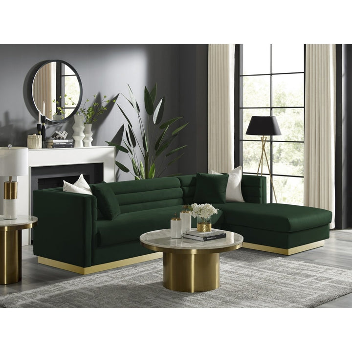 Aja Sofa-Upholstered-Modern-Metal Base, Square Arms-Horizontal Channel Tufting Image 5