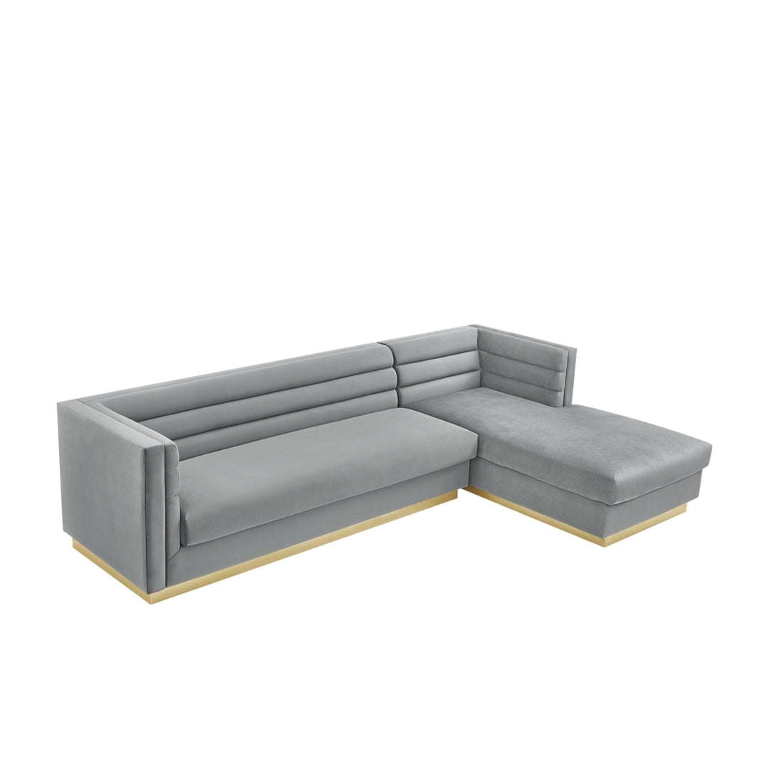 Aja Sofa-Upholstered-Modern-Metal Base, Square Arms-Horizontal Channel Tufting Image 6