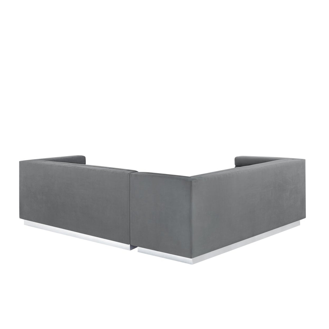 Aja Sofa-Upholstered-Velvet -Metal Base, Square Arms-Horizontal Channel Tufting Image 8