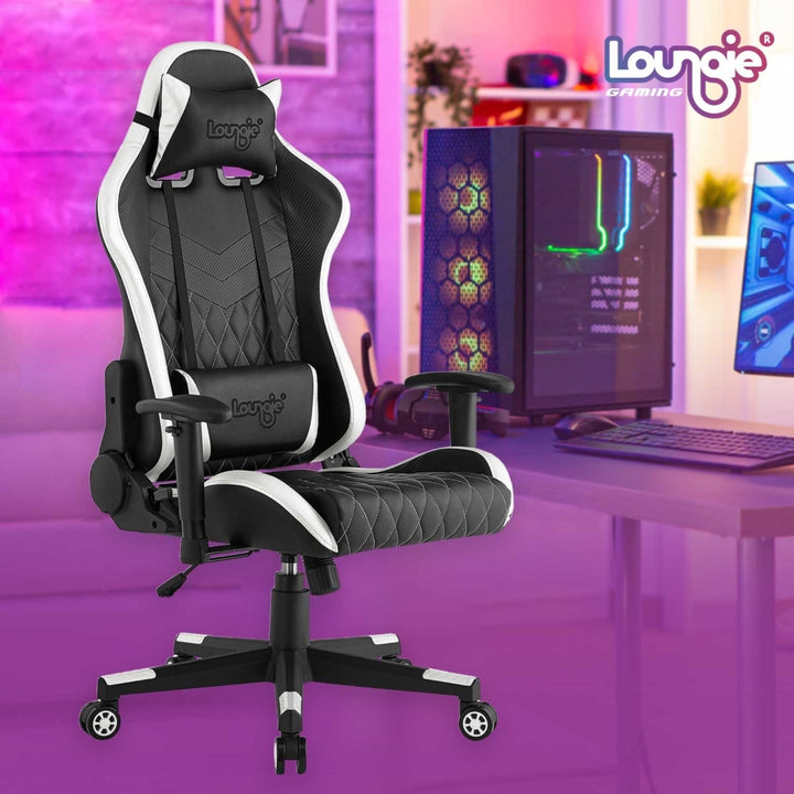 Maryn Game Chair-Swivel, Adjustable Back Angle, Seat Height and Armrest-Neck Support, 360 Degree Rotation-Lumbar Support Image 1