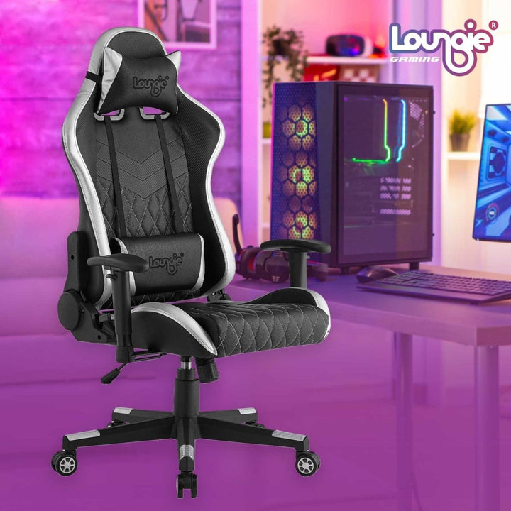 Maryn Game Chair-Swivel, Adjustable Back Angle, Seat Height and Armrest-Neck Support, 360 Degree Rotation-Lumbar Support Image 2