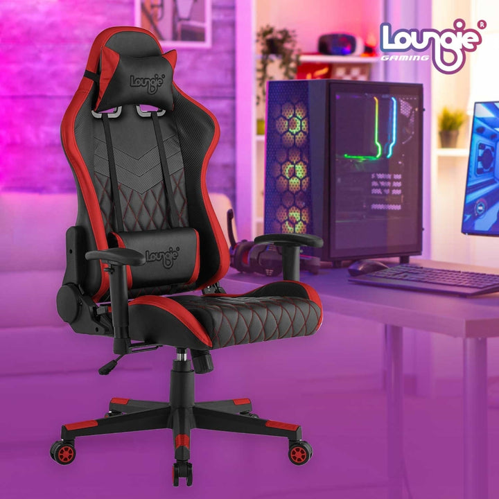 Maryn Game Chair-Swivel, Adjustable Back Angle, Seat Height and Armrest-Neck Support, 360 Degree Rotation-Lumbar Support Image 4