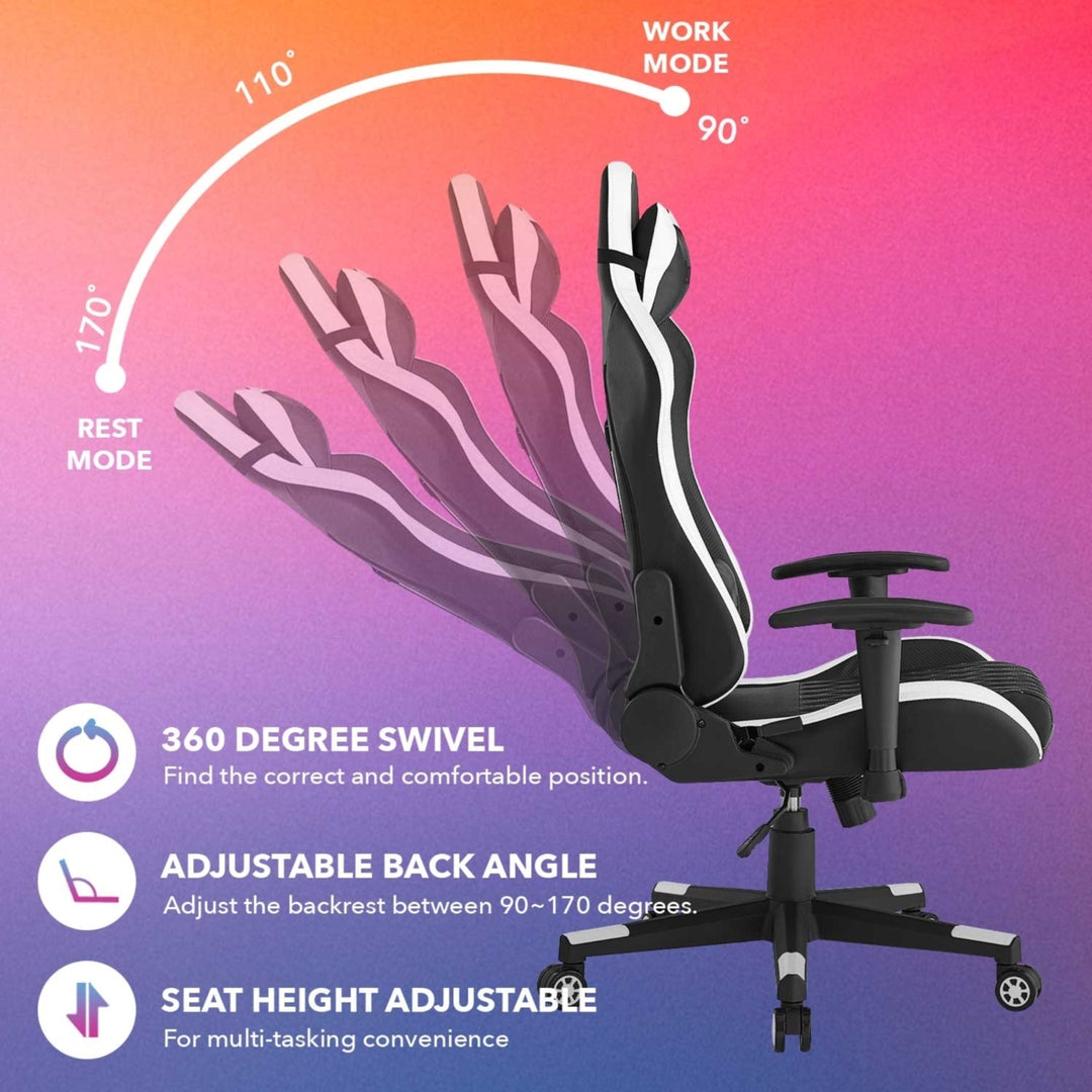 Maryn Game Chair-Swivel, Adjustable Back Angle, Seat Height and Armrest-Neck Support, 360 Degree Rotation-Lumbar Support Image 7