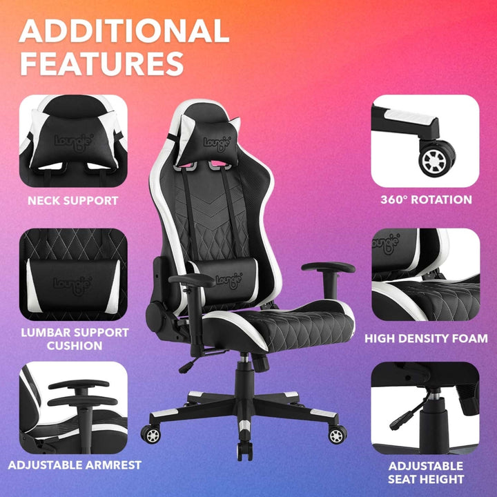 Maryn Game Chair-Swivel, Adjustable Back Angle, Seat Height and Armrest-Neck Support, 360 Degree Rotation-Lumbar Support Image 8