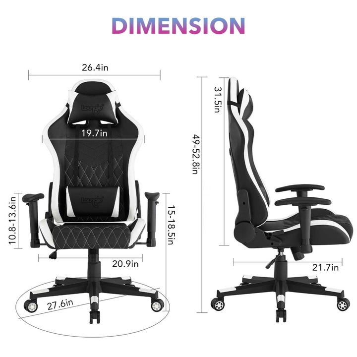 Maryn Game Chair-Swivel, Adjustable Back Angle, Seat Height and Armrest-Neck Support, 360 Degree Rotation-Lumbar Support Image 10