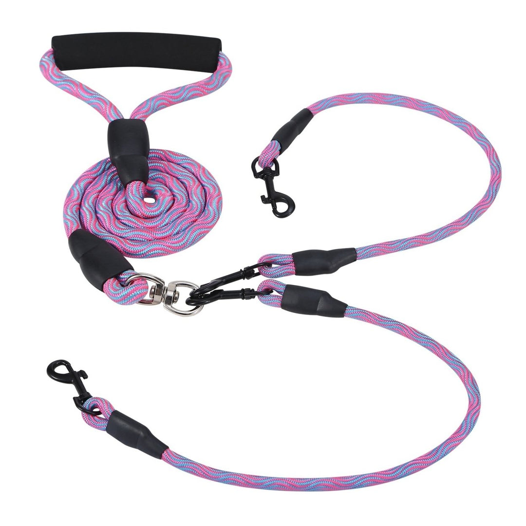 Double Dog Leash Reflective No Tangle with Swivel Coupler Padded Handle 44lbs Image 7