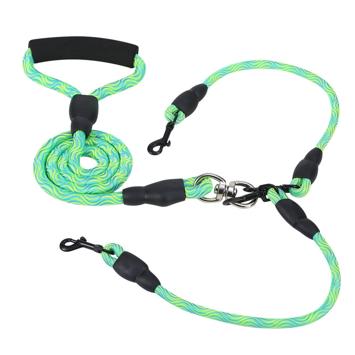 Double Dog Leash Reflective No Tangle with Swivel Coupler Padded Handle 44lbs Image 8