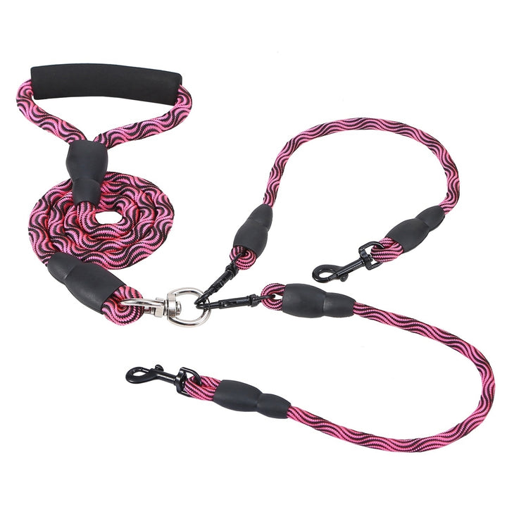 Double Dog Leash Reflective No Tangle with Swivel Coupler Padded Handle 44lbs Image 9