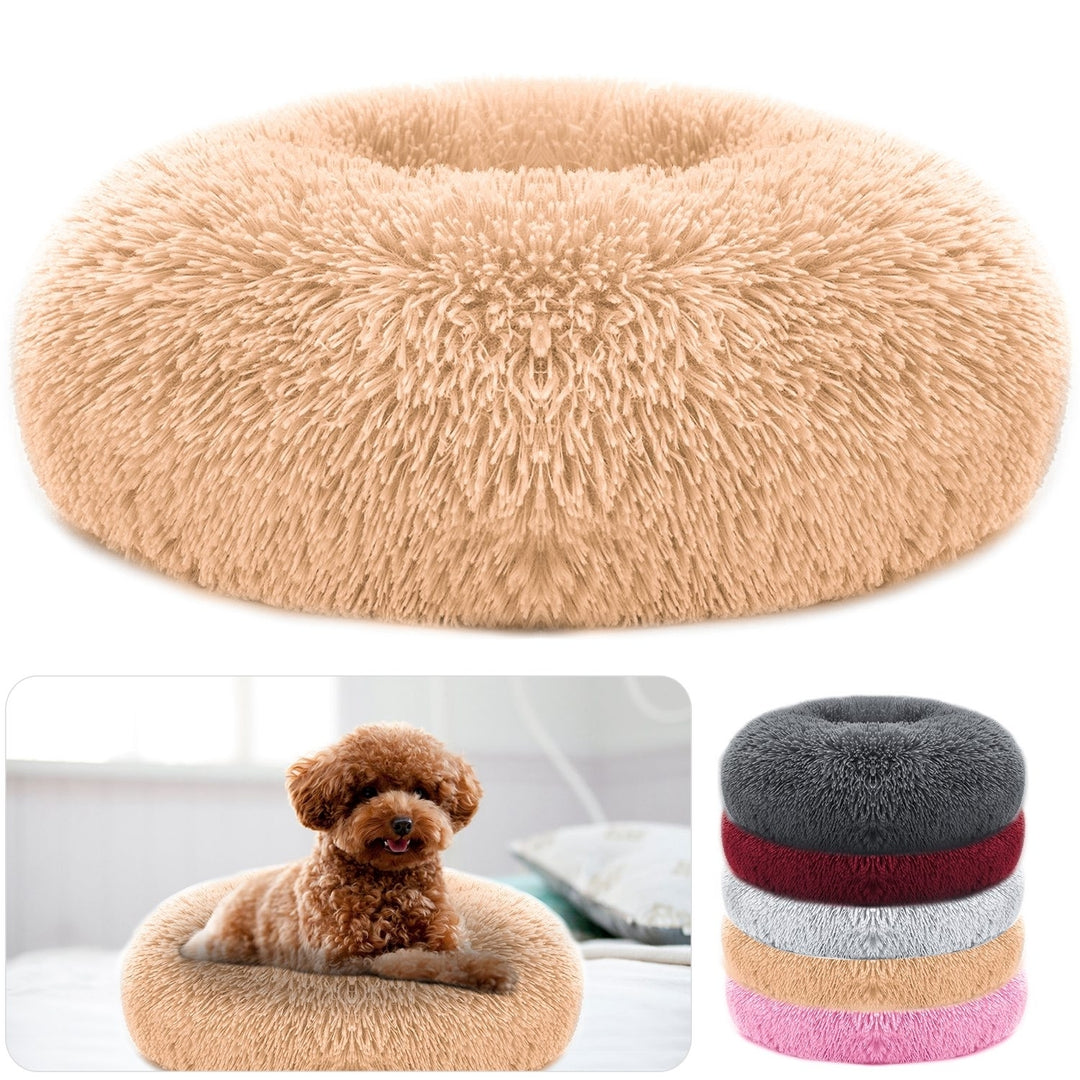 Soft Warm Fleece Dog Bed Cozy Nest Cushion for Dogs Cats Multiple Sizes Colors Image 1