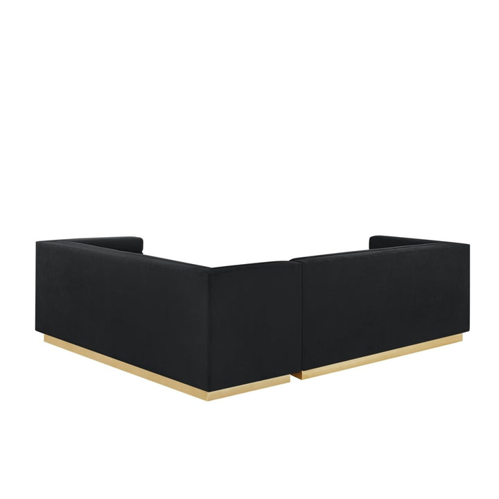 Aja Sofa-Upholstered-Metal Base, Sectional-Square Arms-Horizontal Channel Tufting Image 8