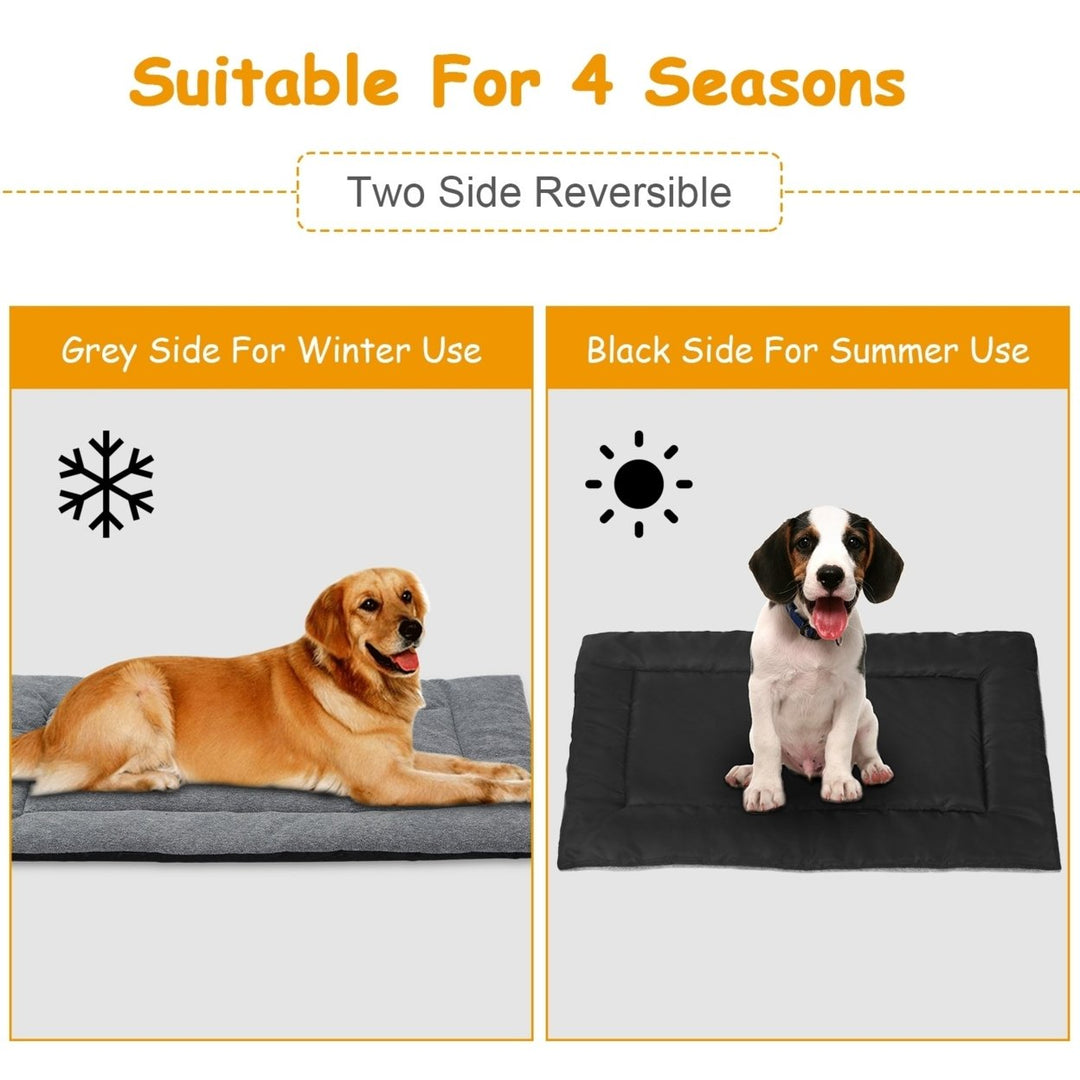 Comfortable Fleece Dog Bed Mat Reversible Water-Resistant Non-Skid Pad S/M/L Image 3