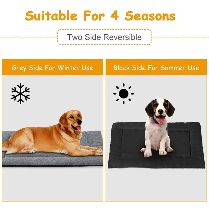 Comfortable Fleece Dog Bed Mat Reversible Water-Resistant Non-Skid Pad S/M/L Image 3